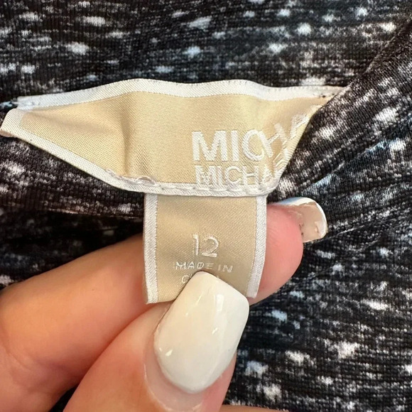 Michael Kors Charcoal Gray Speckled Stretchy Pencil High Waisted Skirt Size 12 L - Picture 7 of 9